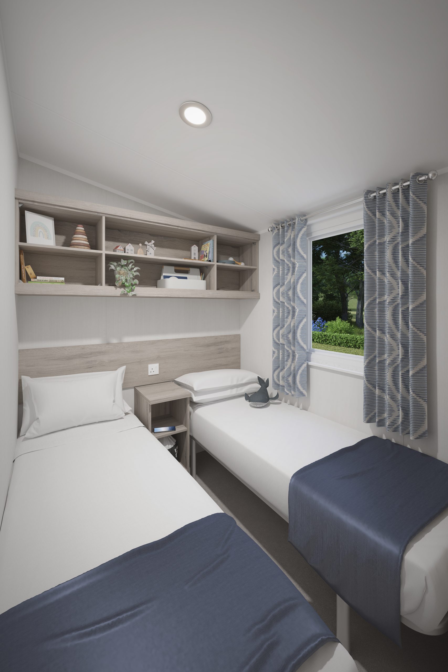 New Swift Royan Static Caravan twin bedroom