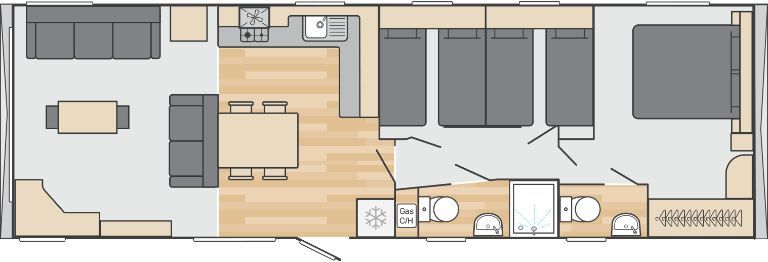 39 x 12 3 Bed - £38,995