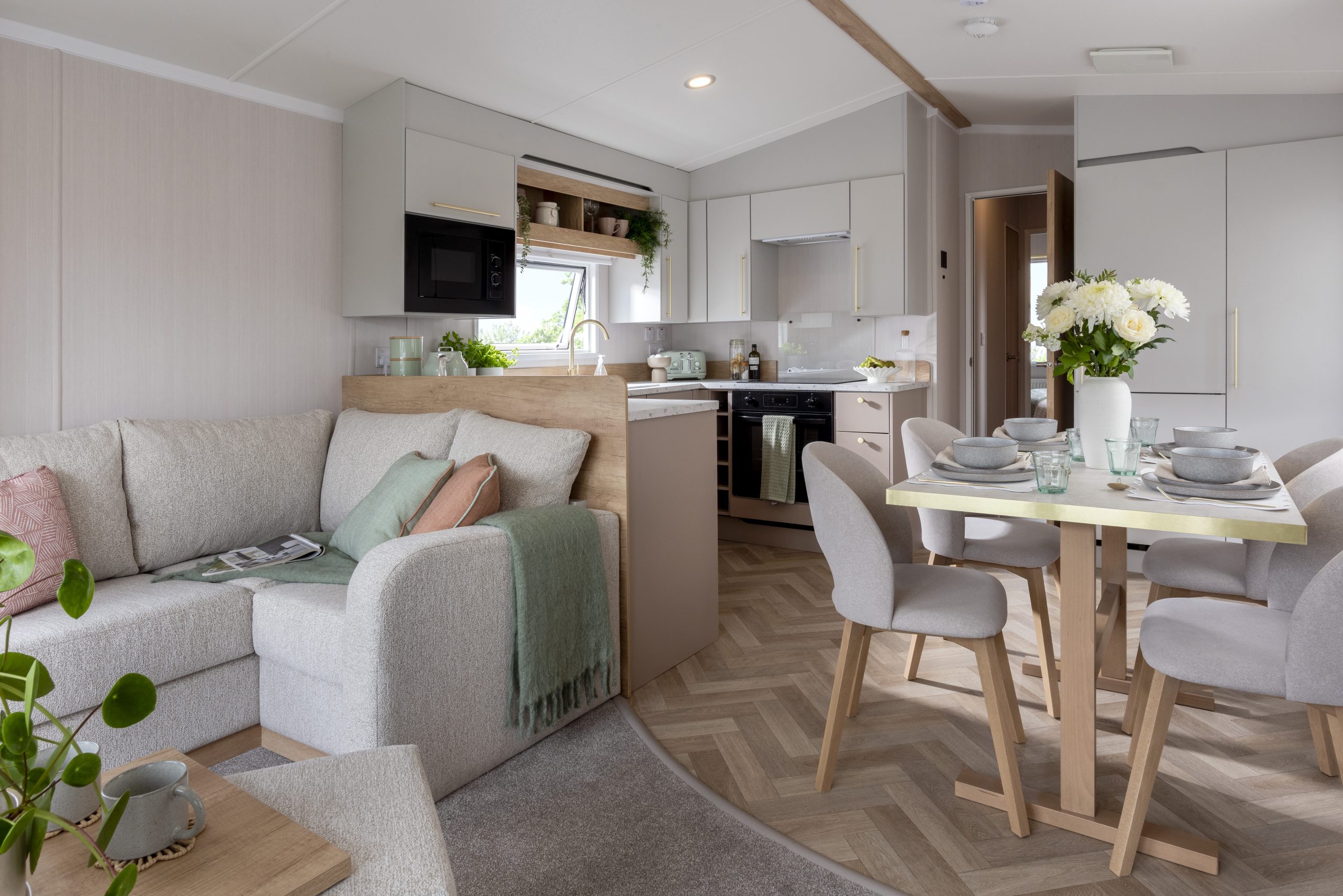 New Swift Burgundy Static Caravan lounge diner