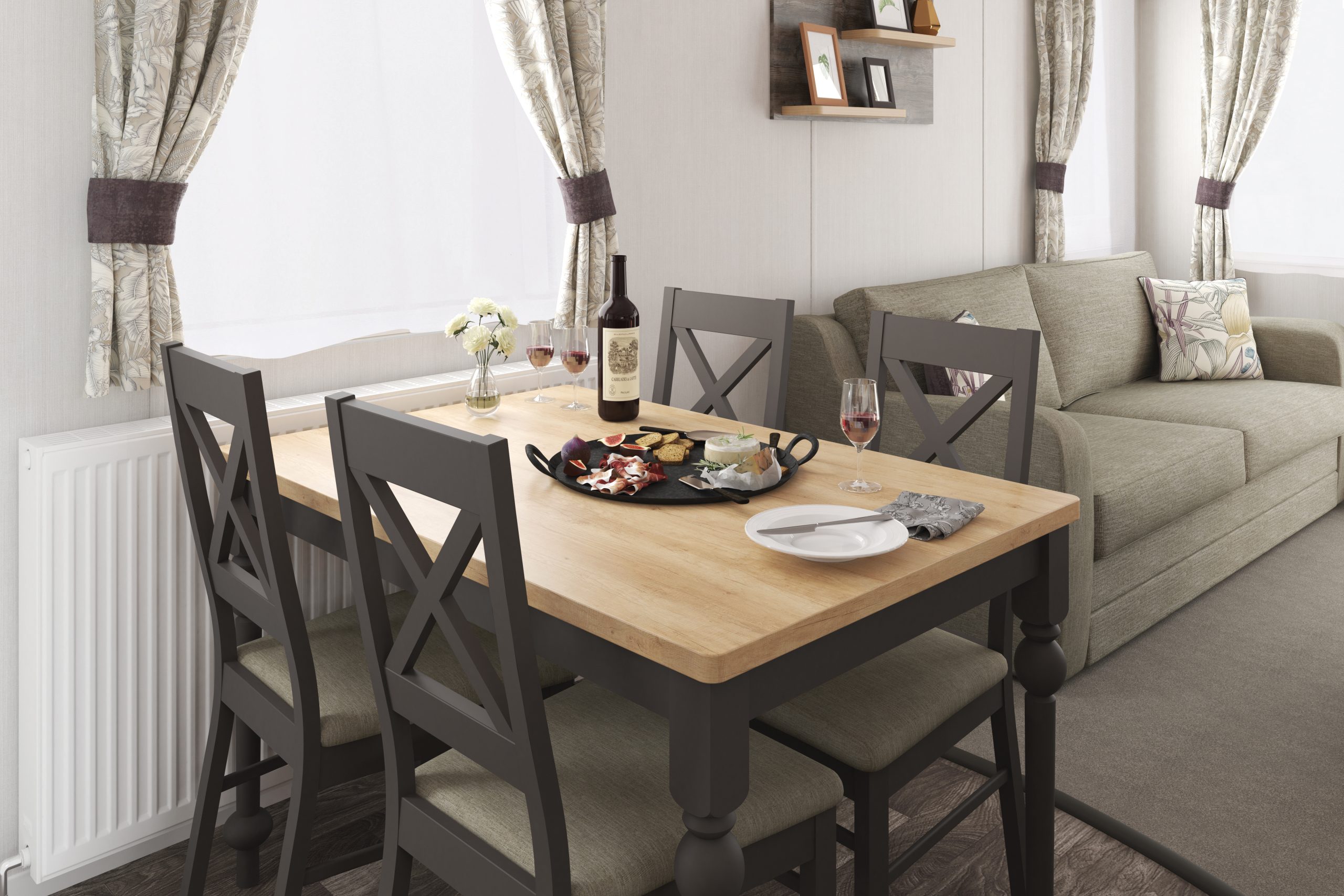 New Swift Bordeaux Static Caravan dining