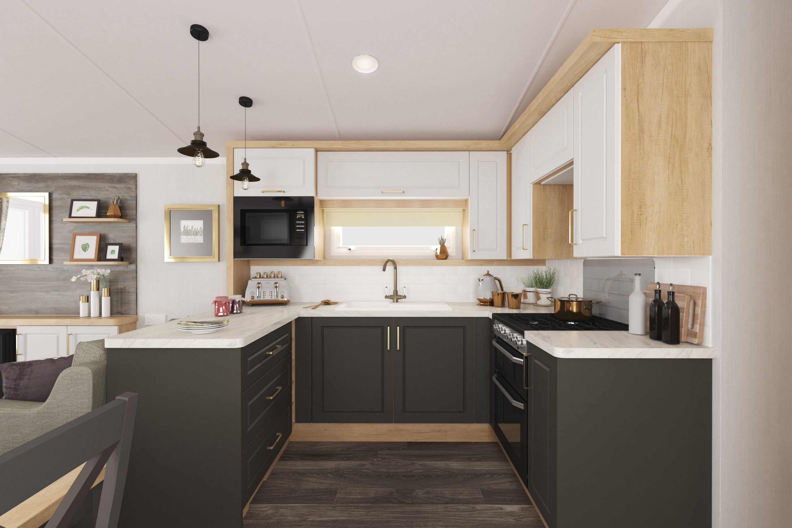 New Swift Bordeaux Static Caravan kitchen