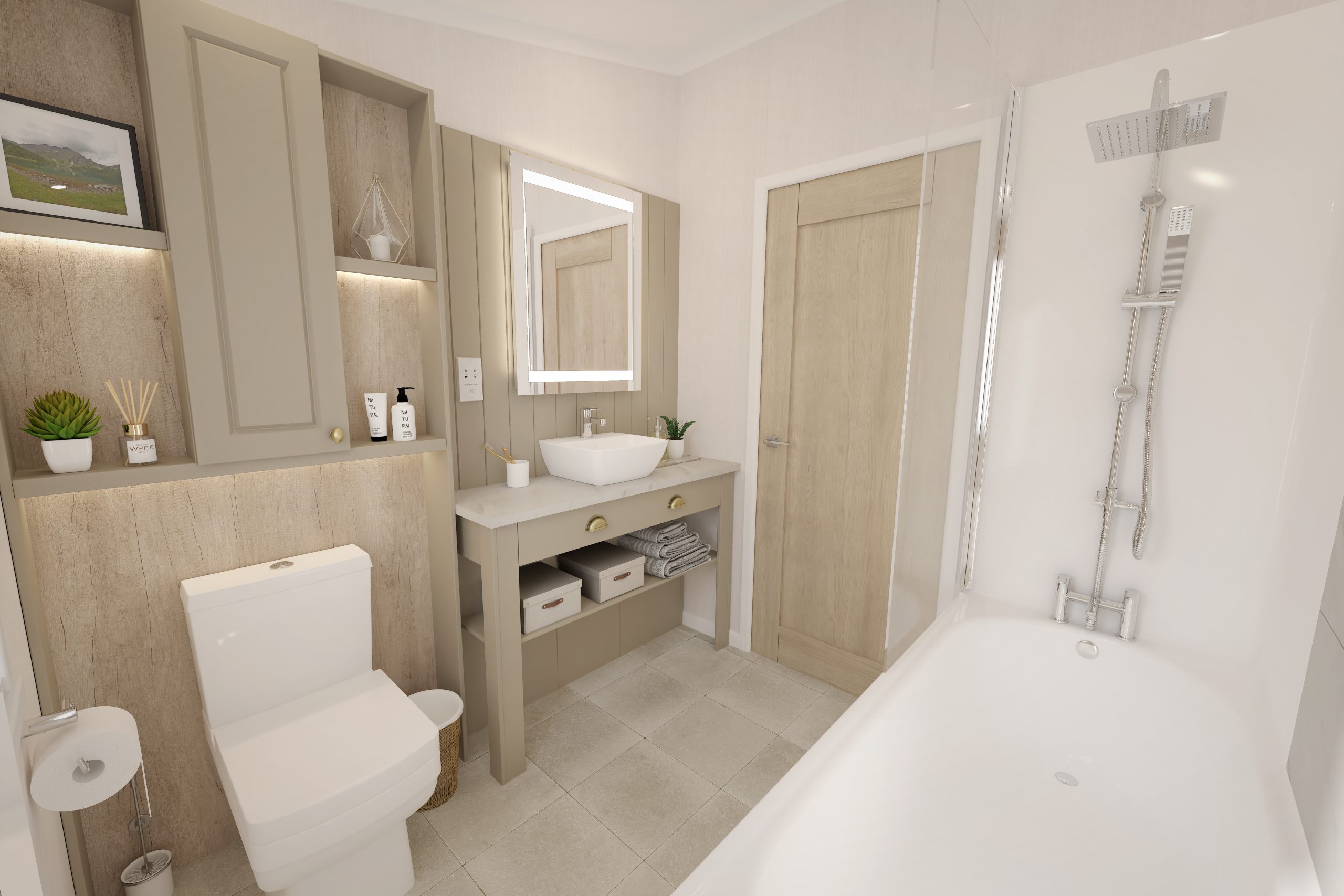 New Swift Toronto Lodge Static Caravan country family bathroom