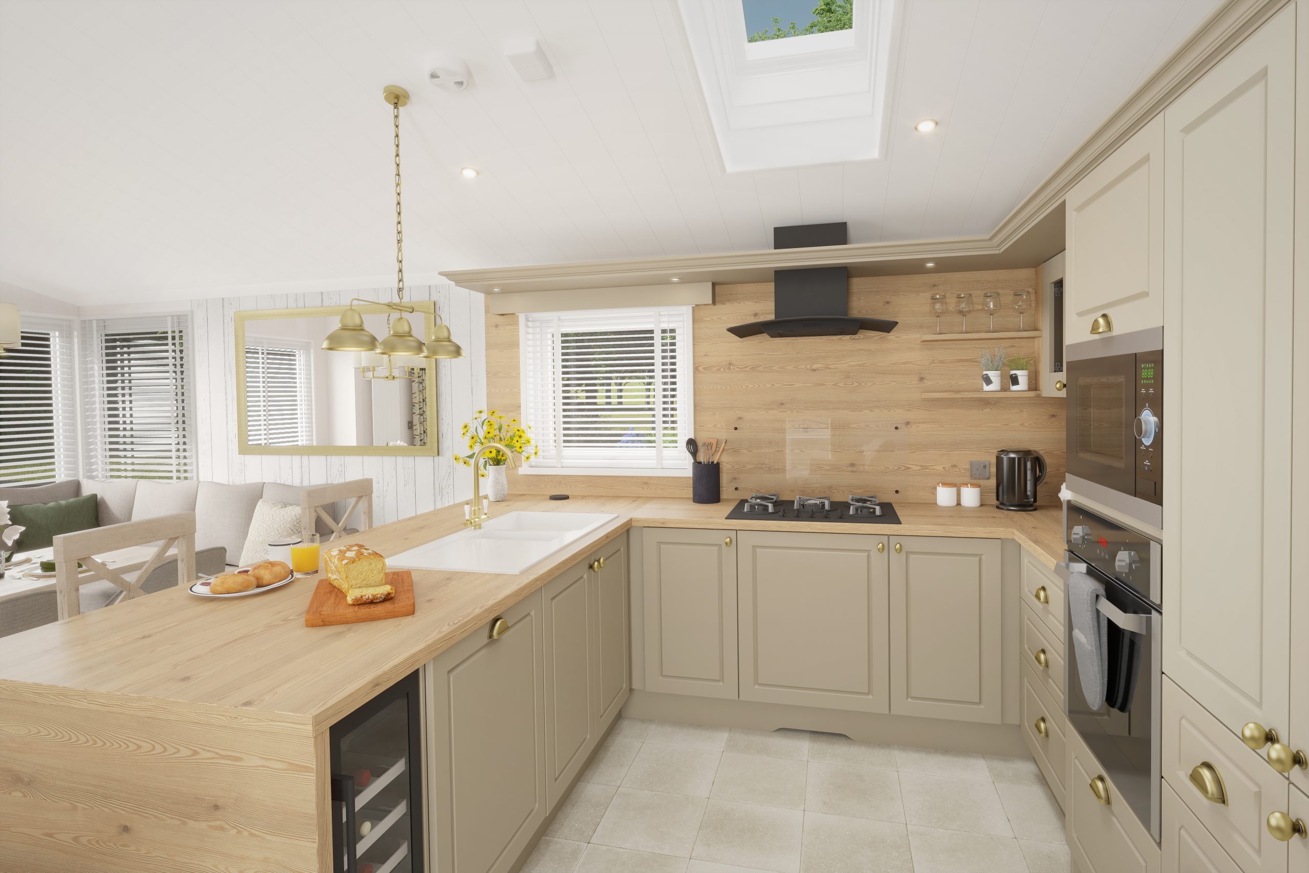 New Swift Toronto Lodge Static Caravan country kitchen