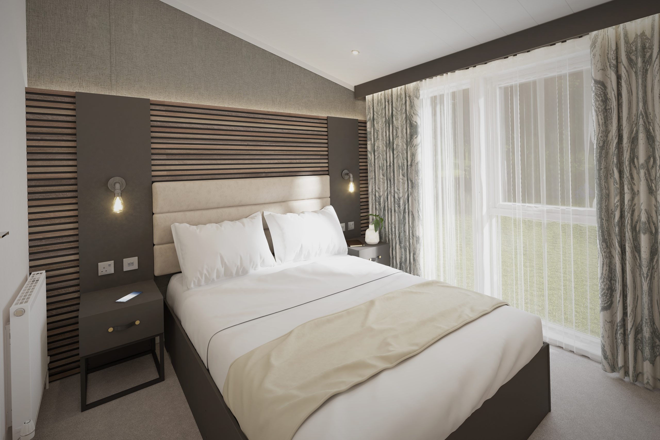 New Swift Toronto Lodge Static Caravan urban master bedroom