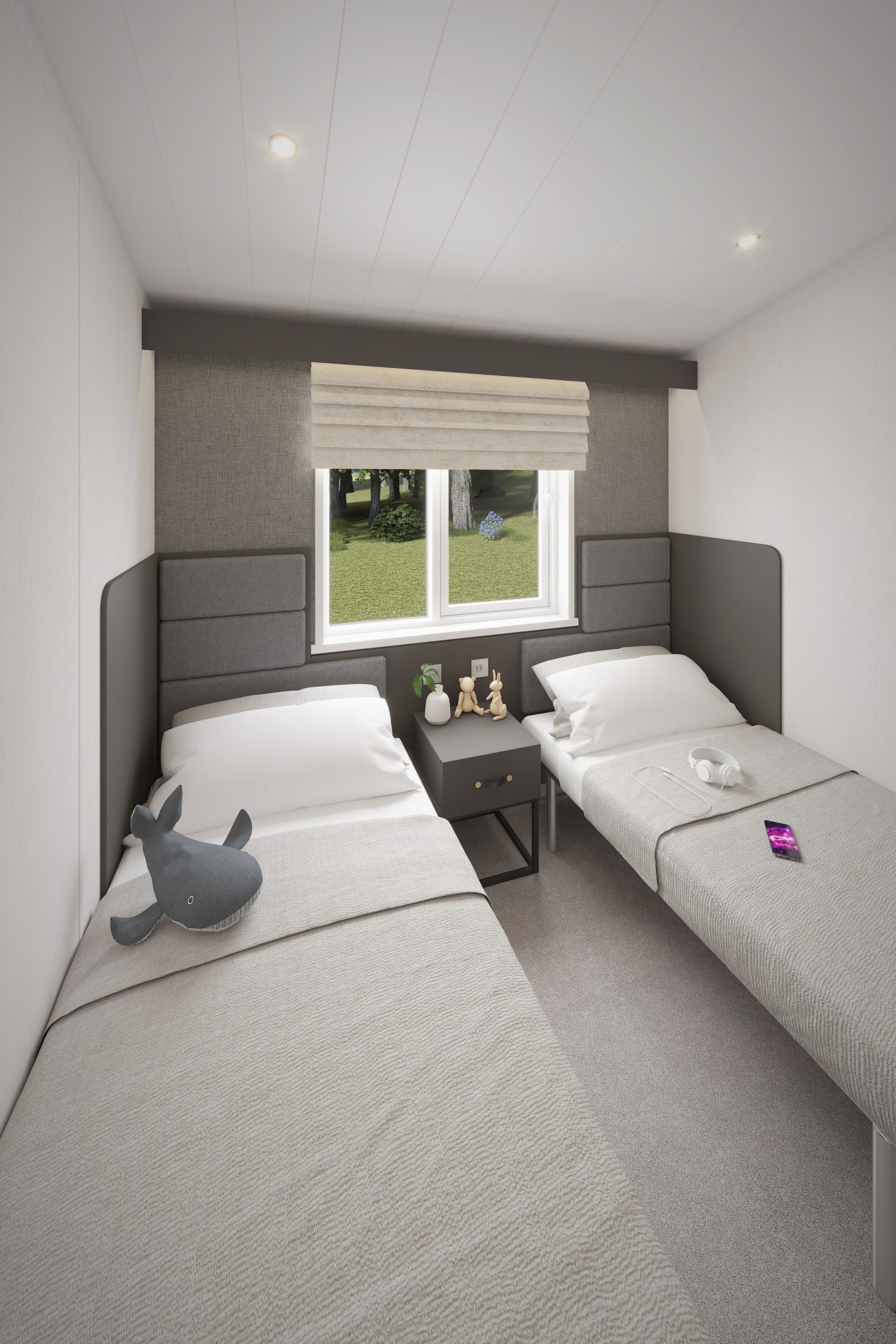 New Swift Toronto Lodge Static Caravan urban twin bedroom