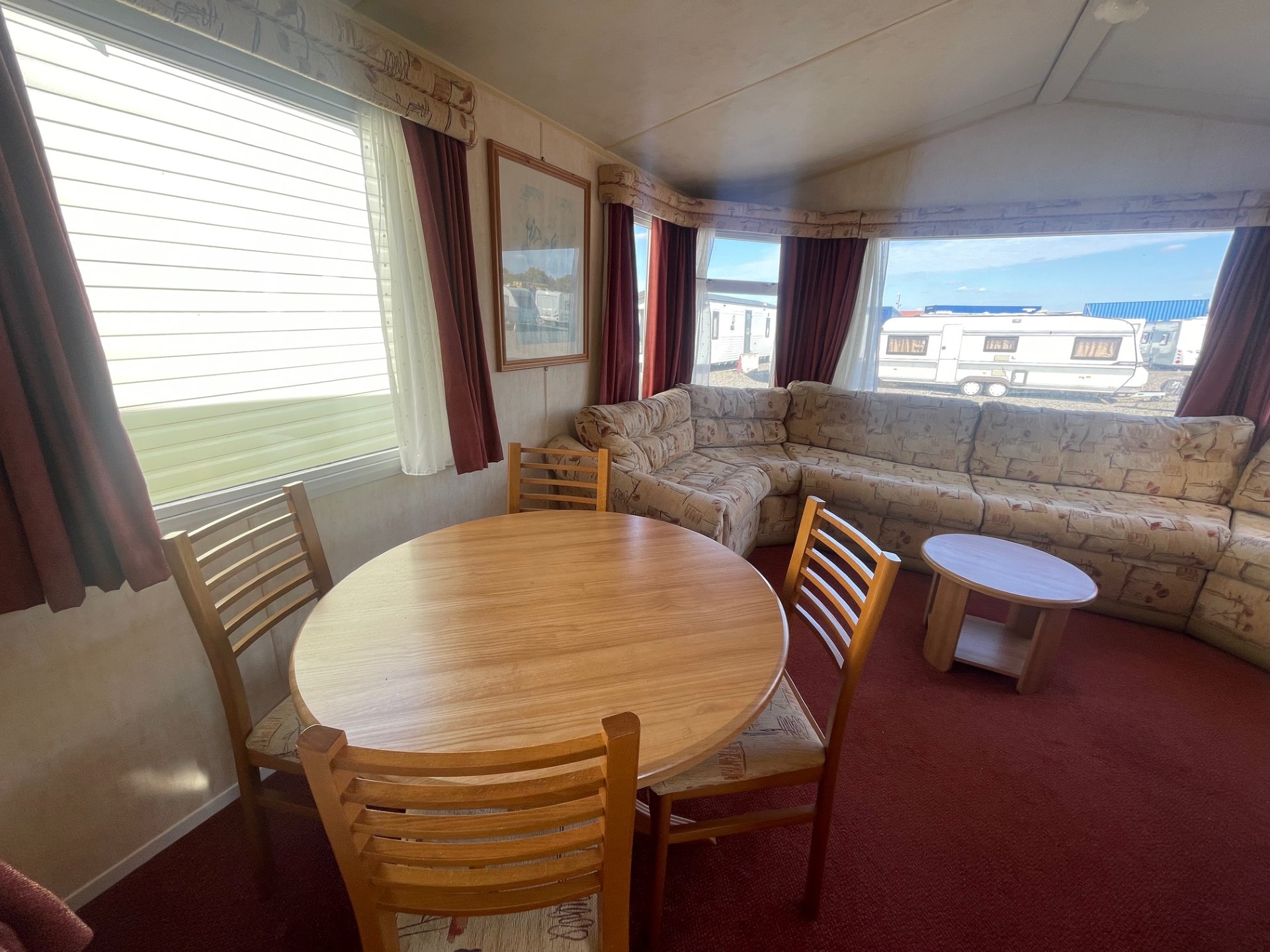 Preowned Willerby Salisbury 35x12 static caravan dining table