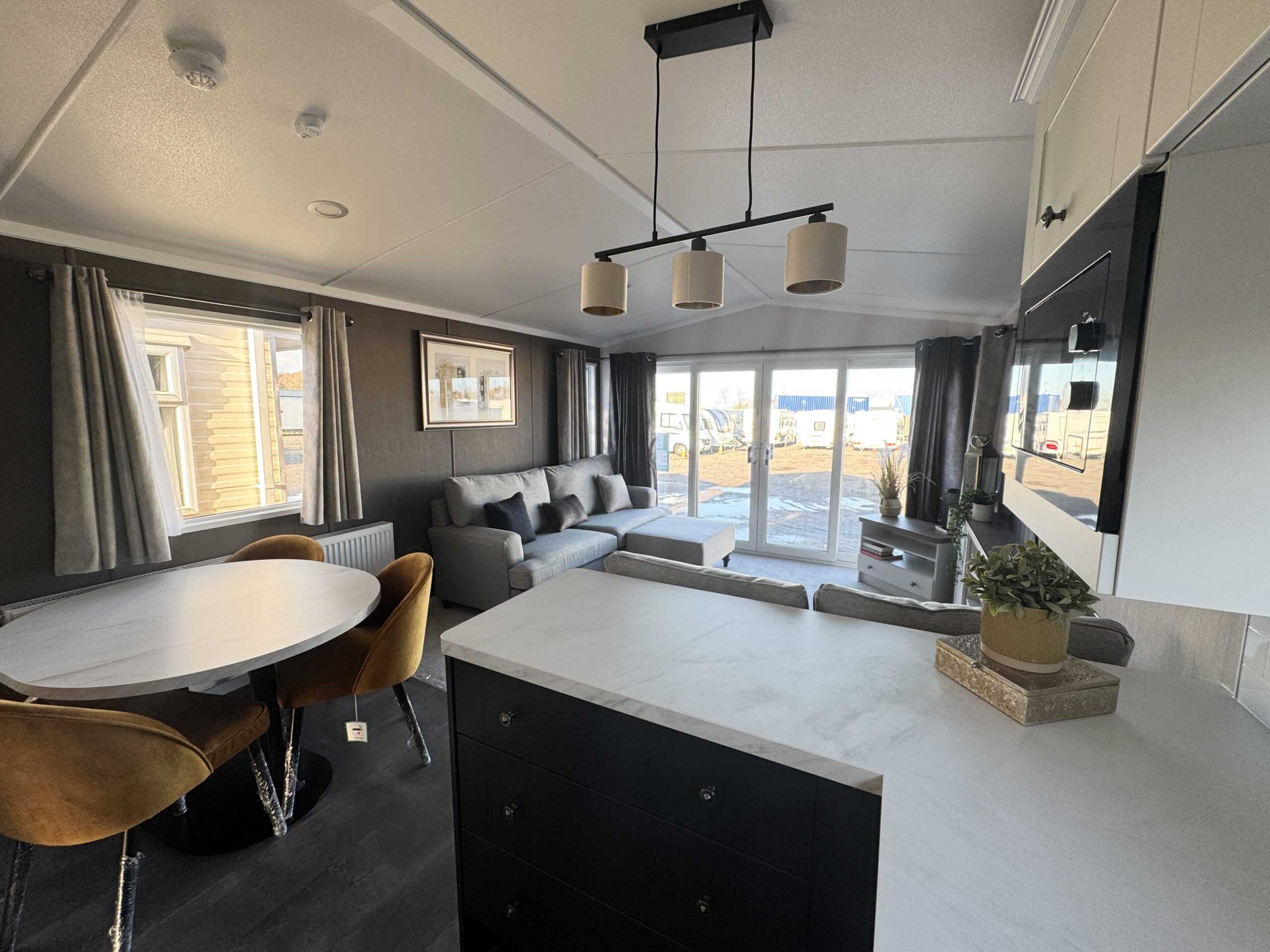 New Swift Margaux static caravan 38x12 open plan lounge