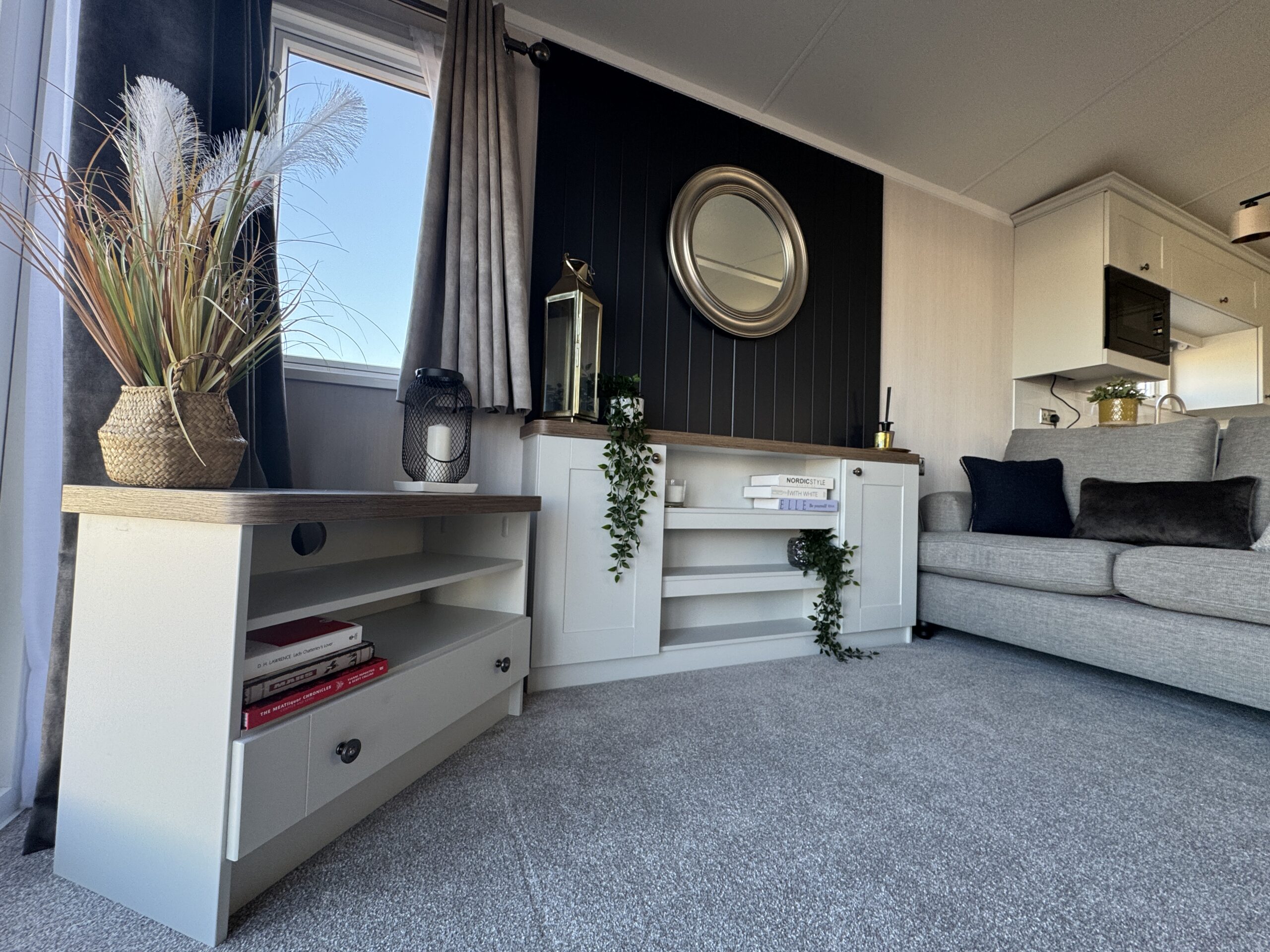 New Swift Margaux static caravan 38x12 feature wall