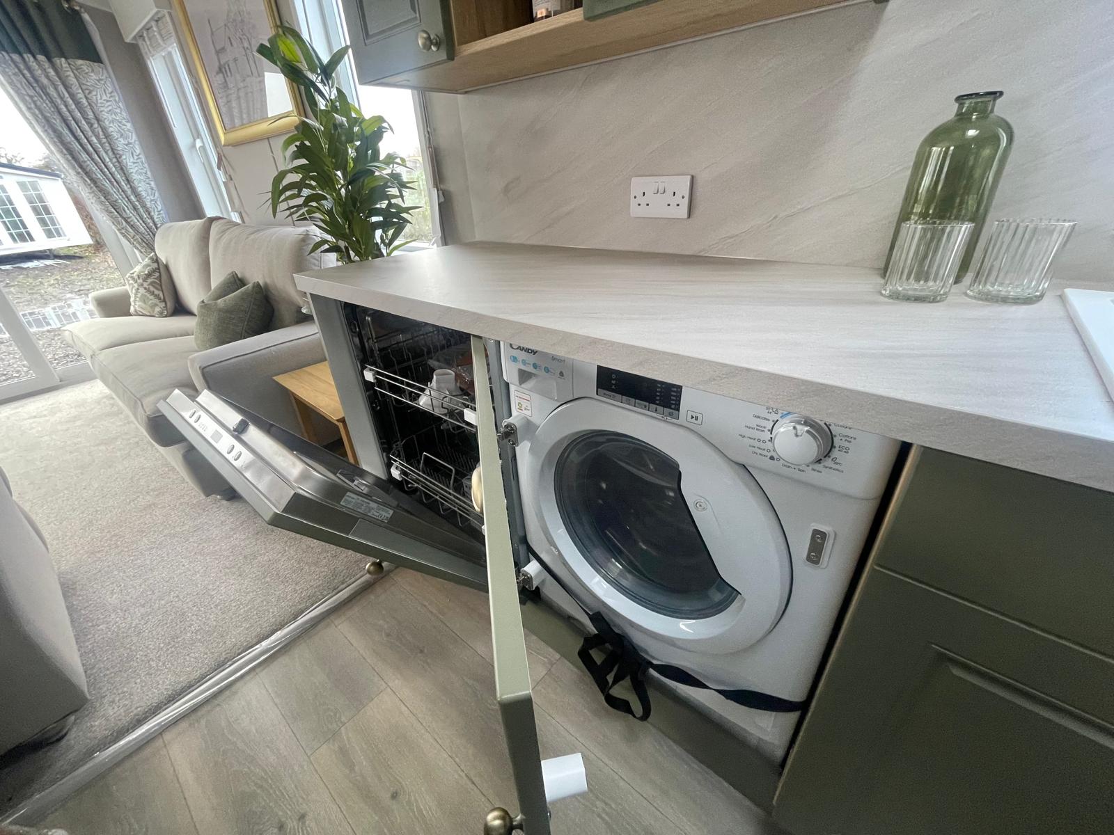 New Swift Vendee Lodge Static Caravan Residential Spec washing machine dishwasher