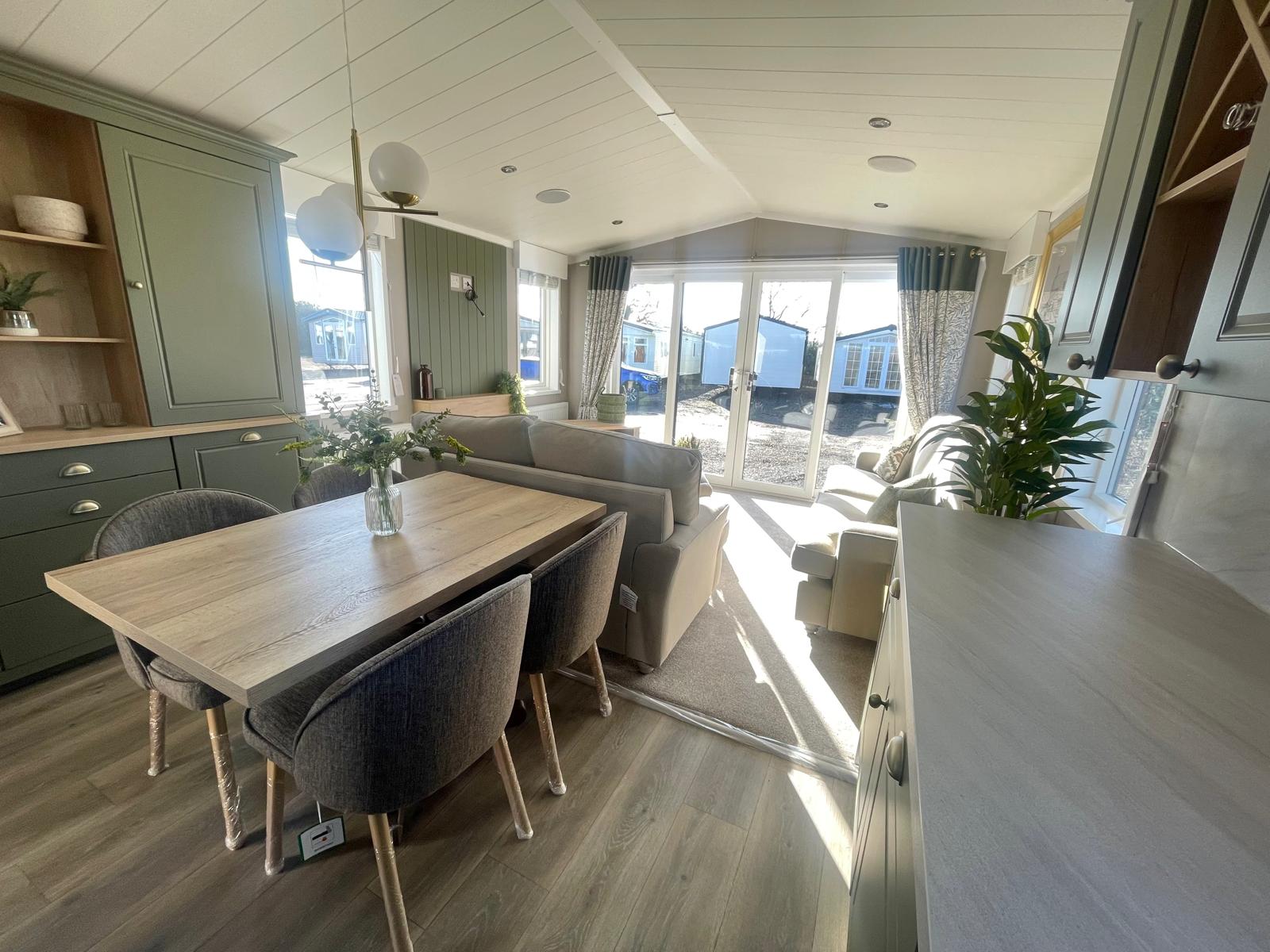 New Swift Vendee Lodge Static Caravan Residential Spec patio doors