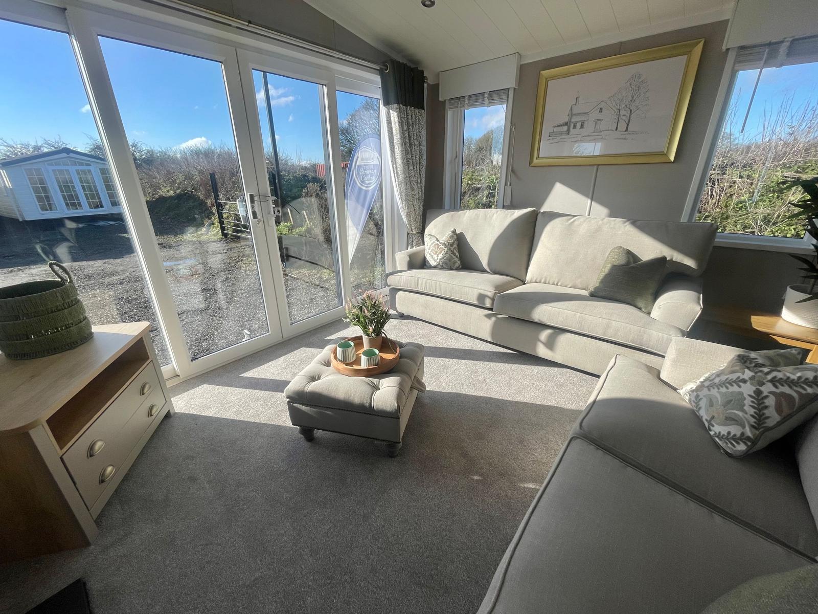 New Swift Vendee Lodge Static Caravan Residential Spec lounge