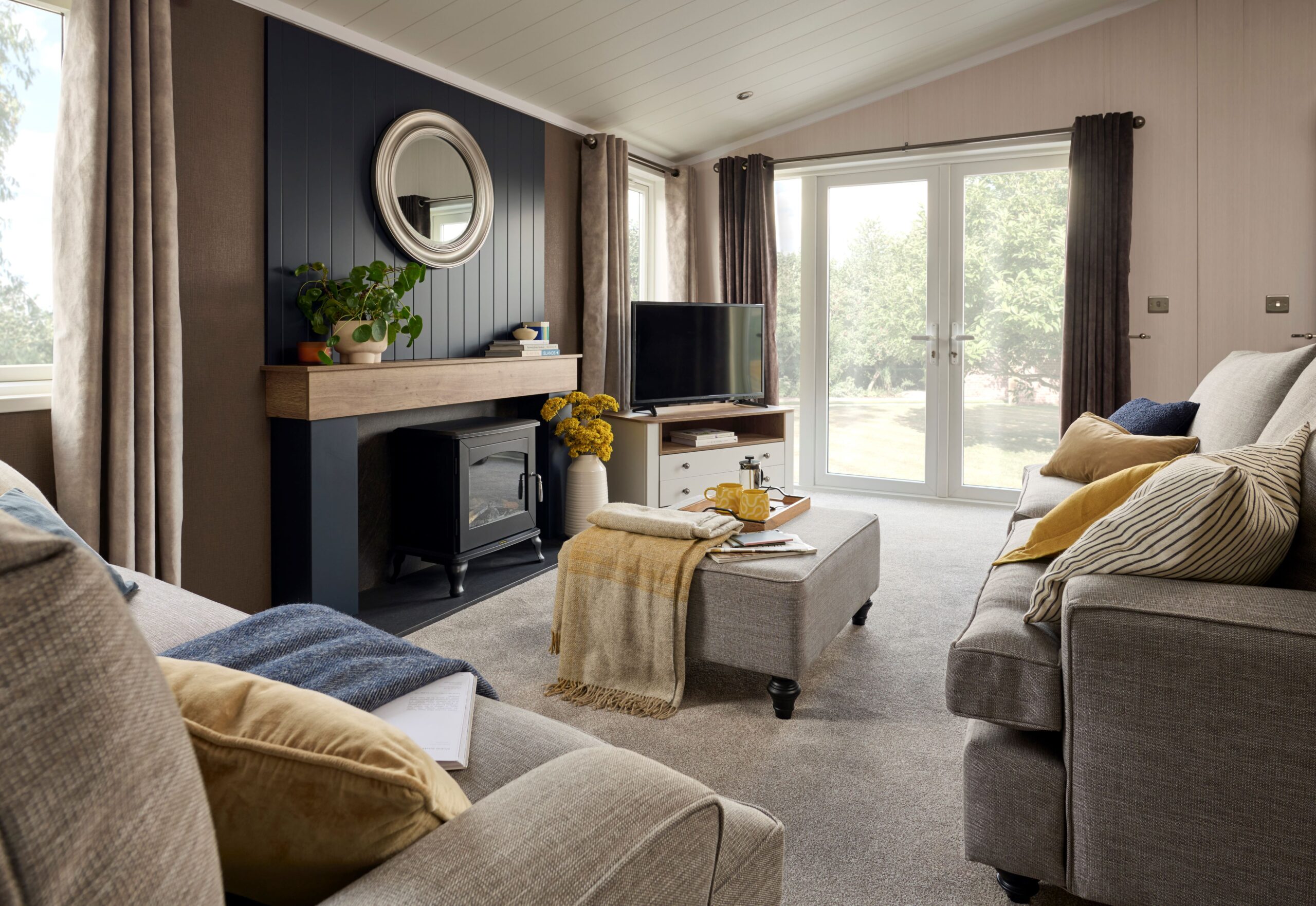 New Swift Edmonton Lodge static caravan townhouse lounge