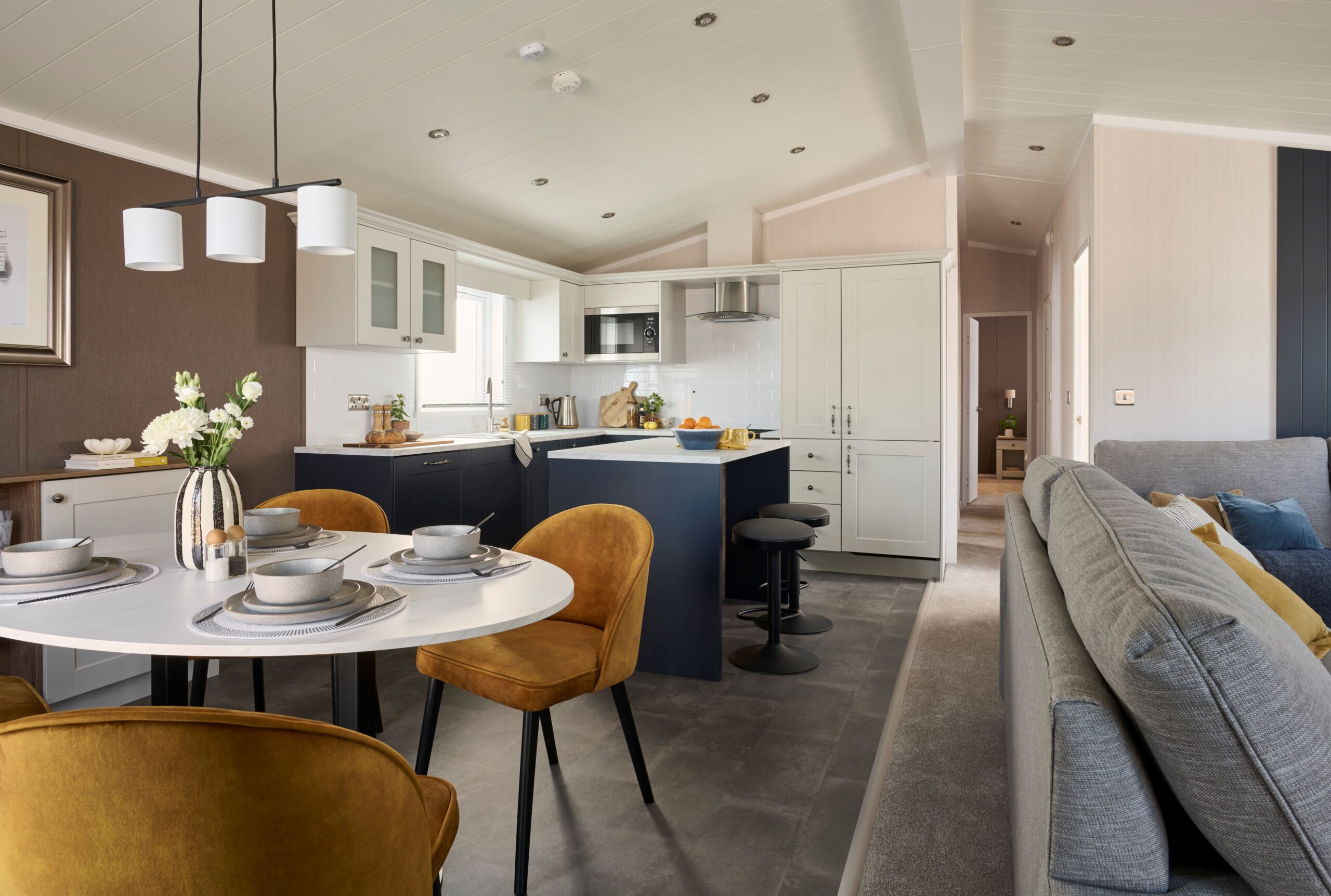 New Swift Edmonton Lodge static caravan townhouse kitchen diner