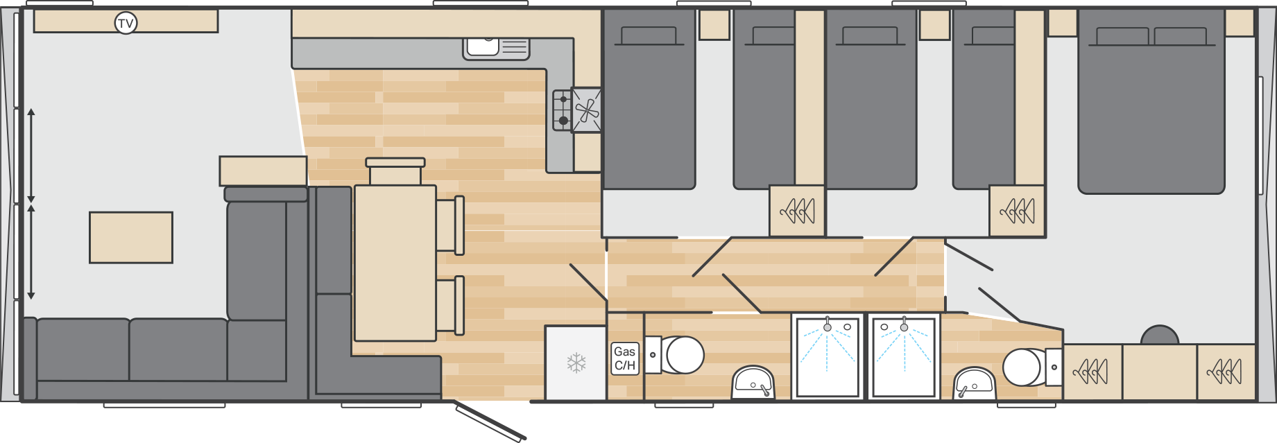42 x 14 3 Bed - £58,995